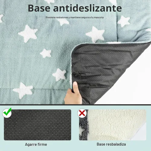 Vista 4 de Mora Pets - Cama para gatos de interior lavable, almohadilla antideslizante para jaula de perros, linda cama para perros con estrellas para perros