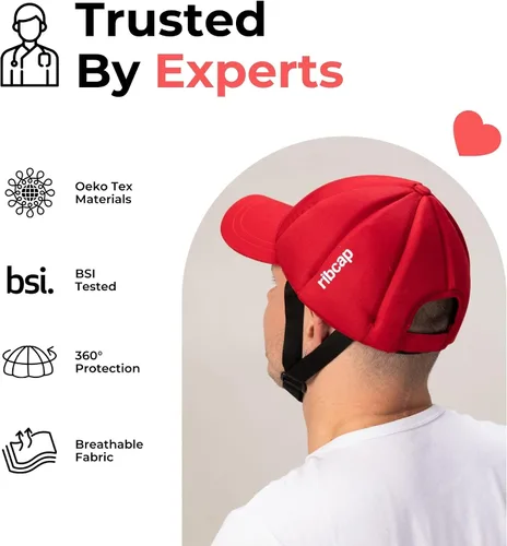 Vista 6 de Ribcap Baseball Cap Medical Grade Protective Helmet Red Soft Helmet for Epilepsy Protective Hat for Seizures
