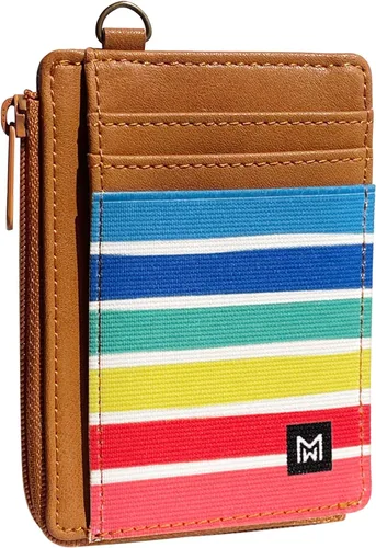 Vista 16 de Cartera Porta Tarjetas para Mujeres, Cartera delgada minimalista con bloqueo RFID, carteras de cuero, cartera elástica de bolsillo frontal