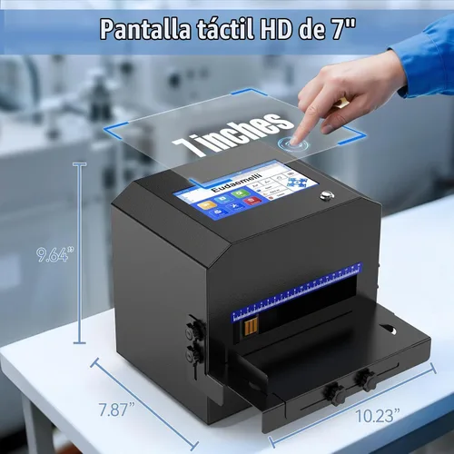 Vista 4 de Máquina de codificación de inyección de tinta P6 con pantalla táctil de 7 pulgadas, impresora de código de lote de 0.08-0.5 pulgadas con cartucho