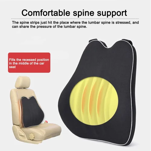 Vista 5 de Soporte lumbar de coche cojín de espuma viscoelástica con alivio del dolor de espalda para Ceed/GT/SW/PRO Cerato Venga Carens Soul 1 unids negro