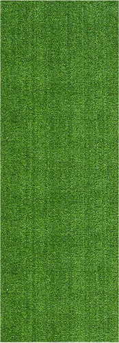 Vista 12 de [Usado] Ottomanson Césped Artificial Turf de 22" x 20' para Interiores y Exteriores, Alfombra de Césped Sintético con Agujeros de Drenaje