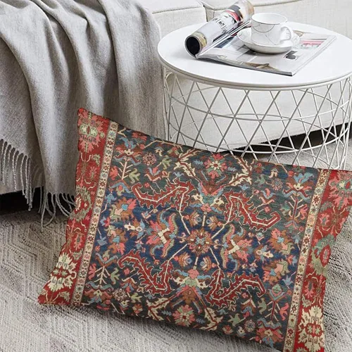 Vista 5 de 2 fundas de almohada con estampado floral antiguo de alfombra persa de 12 x 20 pulgadas, fundas de almohada decorativas de terciopelo suave