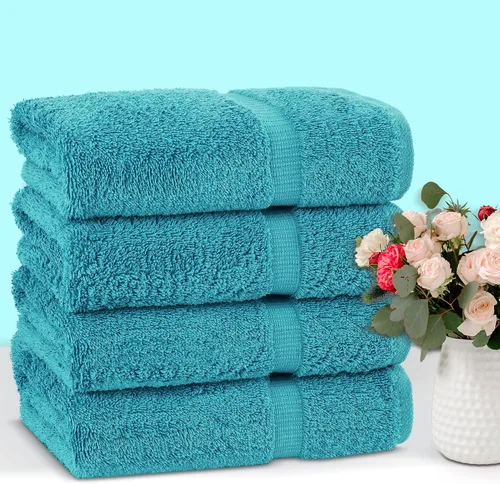 Vista 3 de Luxury Hotel & Spa Toalla de baño de algodón turco, 27 x 54 pulgadas, juego de 4