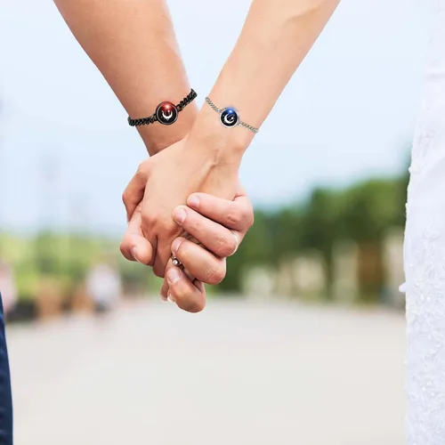 Vista 4 de EAOYAO Long Distance Touch Bracelets,Couples Bracelets, Remote Smart Matching Couples Bracelet for Couples Suitable for Long Distance Relationship