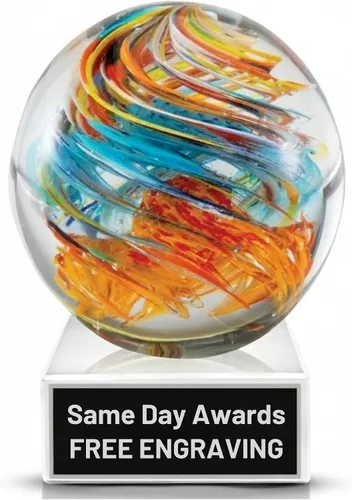 Vista 40 de Premio de Vidrio Artístico Soplado a Mano – Premio Elegante con Grabado Personalizado para Corporativo, Deportes, Jubilación, Reconocimiento