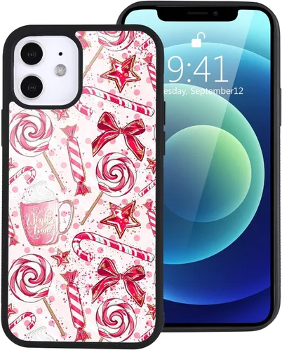 Vista 2 de Funda de teléfono con diseño de galletas navideñas para iPhone 7 Plus/iPhone 8 Plus, placa de aluminio duro con diseño de bastón de caramelo y marco