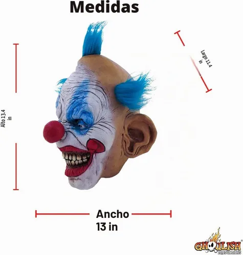 Vista 4 de Máscaras Ghoulish Máscara de Dammy el payaso para adultos, Multi