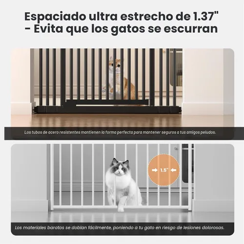 Vista 5 de Gardner Pet Puerta para gatos extra alta de 51"-87" para entrada, puerta para bebés amplia y ajustable de 27.56"-37", incluye 4 kits de extensión