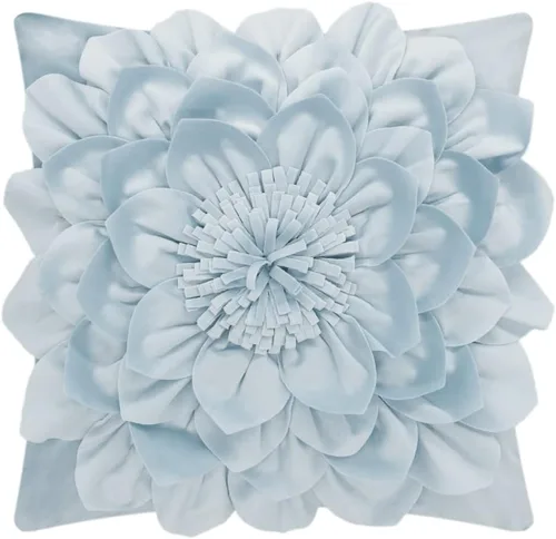 Vista 17 de OiseauVoler Fundas de almohada decorativas con flores 3D de 18 x 18 Verde manzana