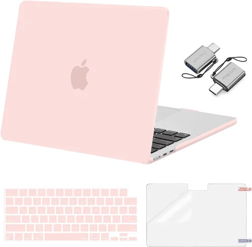 Vista 10 de Mosiso Funda para MacBook Air de 13 y 13.6 pulgadas, 2024, 2023 y 2022, M3 A3113, M2 A2681, Touch ID, carcasa rígida, cubierta de teclado, protector