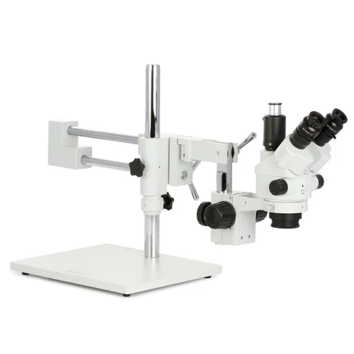 Vista 3 de AmScope - Microscopio de zoom bloqueable estéreo simul-Focal 3.5X-45X en soporte de brazo dual - SM-4NTPX