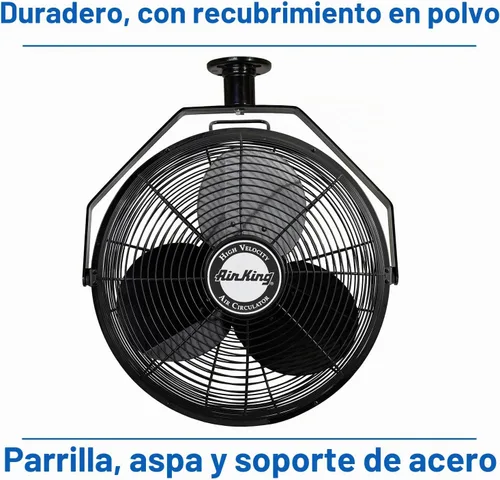 Vista 7 de Air King 9718 Ventilador de montaje en techo de grado industrial de 18 pulgadas, color negro