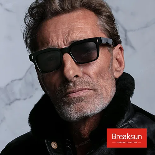 Vista 2 de Breaksun Gafas de sol rectangulares gruesas para mujeres y hombres, lentes de sol cuadrados gruesos de los años 90, lentes de sol de cara pequeña
