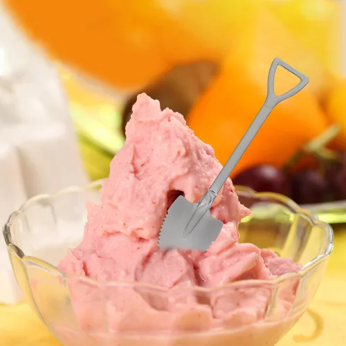 Vista 5 de Angoily Paquete de 4 cucharas de pomelo con borde dentado de acero inoxidable para sandía, cítricos, melón, melocotón, pala curvada, 6.18 pulgadas