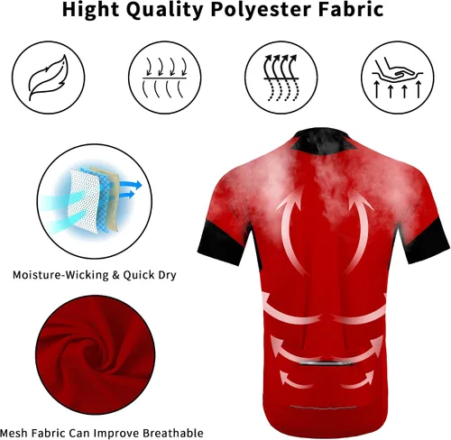 Vista 2 de Cycling Bike Jersey for Men Short and Long Sleeve Bike Bicycle Shirts Biking Clothing Breathable Quick-Dry Shirt with Pockets