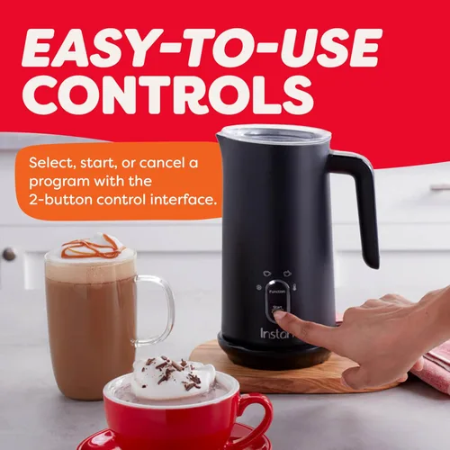 Vista 4 de Espumador de leche Instant Pot, vaporizador eléctrico 4 en 1, fabricante de espuma caliente y fría automática de 10 oz/295 ml y calentador de leche