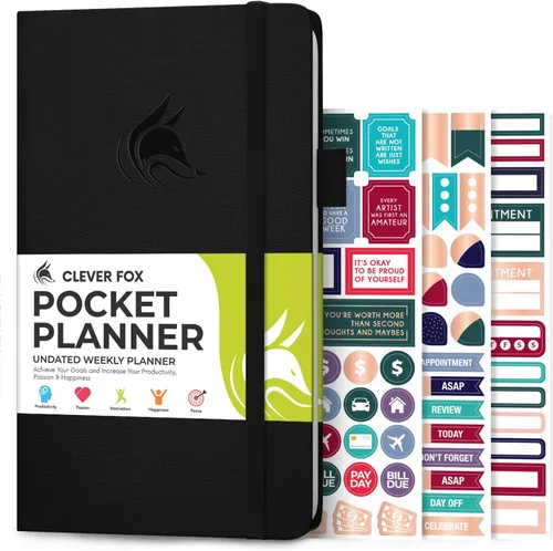 Vista 9 de Clever Fox Agenda de bolsillo semanal – Agenda mensual sin fecha y calendario, mini planificador perfecto para bolso, 3.7 x 6.7 pulgadas
