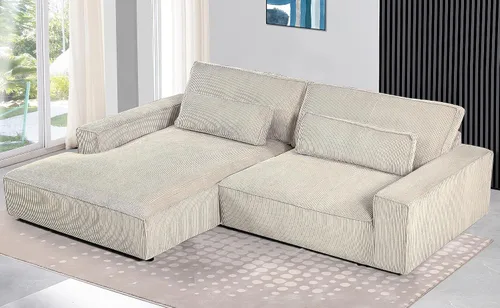 Vista 4 de Container Furniture Direct Luxe - Sofá modular de dos piezas de gran tamaño para sala de estar, sofá en forma de L con diván, tapizado con tela