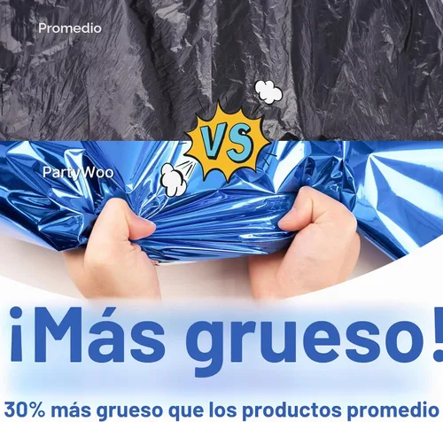 Vista 4 de PartyWoo 3 piezas de mantel de mesa de plástico desechable, 54 x 108 pulgadas, mantel rectangular impermeable azul para mesas de 6 a 8 pies, mantel
