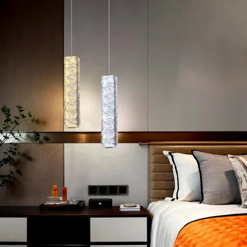 Vista 9 de Lámpara de techo LED de cristal, moderna lámpara de techo semiempotrada para sala de estar, comedor, dormitorio, isla de cocina, entrada