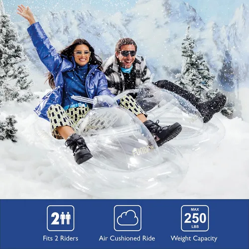 Vista 5 de FUNBOY Moto de nieve inflable Winter Fun individual, transparente