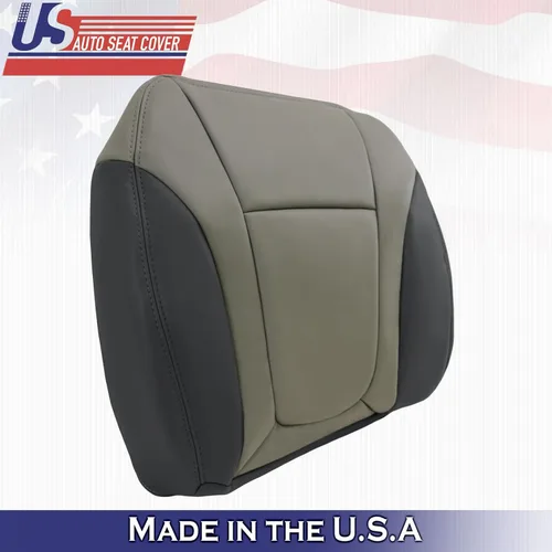 Vista 4 de U.S.AutoSeat- Funda compatible con Chevy Trailblazer 2002 a 2004, parte inferior delantera de piel, 2 tonos, gris
