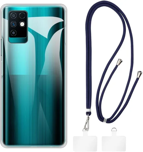 Vista 8 de Funda y cordón para Infinix Note 10 - transparente+negro Juego de 6.95 pulgadas que incluye funda protectora y correa desmontable para el cuello