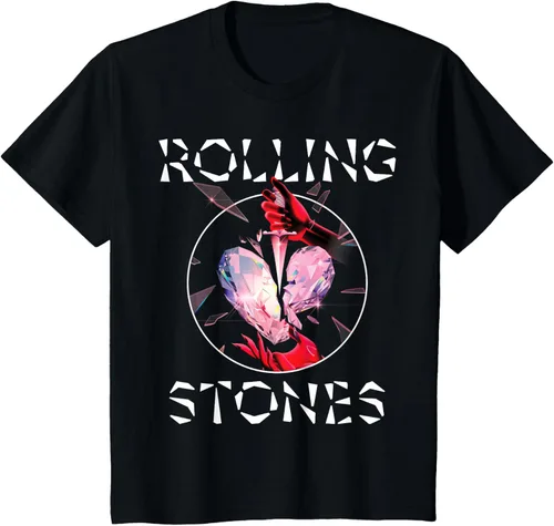 Vista 16 de Camiseta oficial de The Rolling Stones HD Prism Heart, Negro