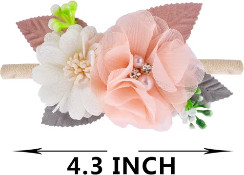 Vista 6 de Tutu Dreams Vestido tutú de 3 capas con volantes de tul para niñas pequeñas con diadema de flores Rosado