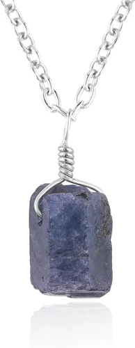 Vista 22 de Colgante delicado de piedras preciosas naturales crudas, collar de piedras ásperas surtidas, hecho a mano, joyería hipoalergénica bohemia
