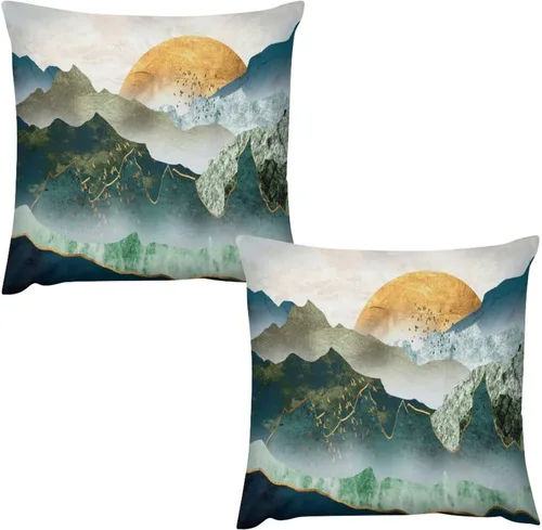 Vista 45 de Juego de 2 fundas de almohada florales retro de los años 70, Groovy Funky Hippie Flor Naranja Estética Boho Fundas de Almohada de 16 x 16 pulgadas