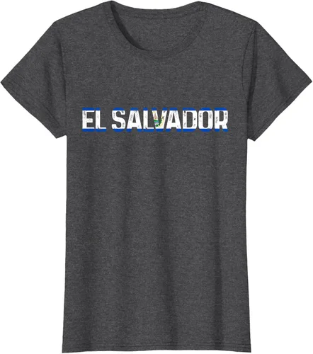 Vista 4 de Camiseta Vintage Pride con bandera salvadoreña de El Salvador, Negro
