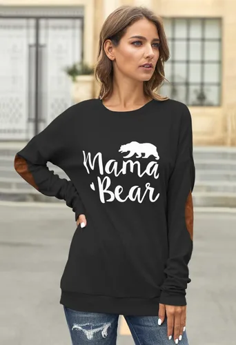 Vista 4 de Pink Queen - Blusa suelta de mujer con cuello redondo, camiseta de manga murciélago con parches