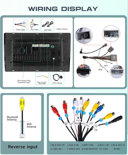 Vista 3 de [4G+64G] for Honda Civic 2006-2011 Android Car Stereo Cámara trasera inalámbrica CarPlay Android Auto, 10.1 pulgadas Android 15 IPS pantalla táctil