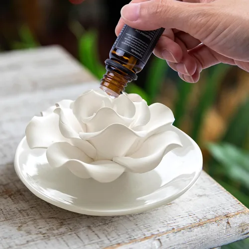 Vista 6 de Difusor Pasivo para Aceite Esencial - Difusor Cerámico Sin Electricidad para Aceites Esenciales para Habitación Pequeña, Mini Escritorio, Decorativo
