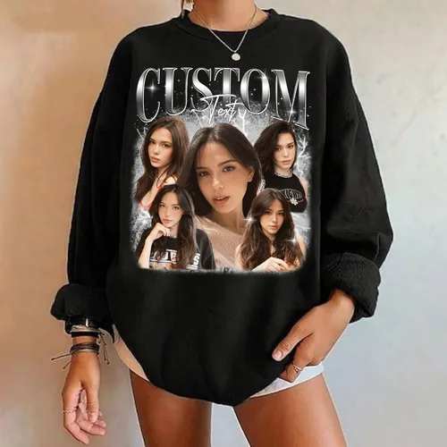 Vista 6 de NAZENTI Personaliza tus propias camisetas Bootleg Rap, personaliza tu texto vintage camiseta, camisetas gráficas personalizadas, regalo