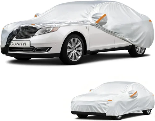 Vista 67 de GUNHYI - Funda de automóvil de 6 capas para Tesla Model 3 (2017-2025), impermeable para todo tipo de clima, protección UV contra la nieve, el sol