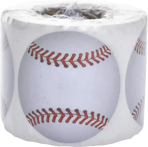 Vista 4 de Muka 250 calcomanías de béisbol de 2 pulgadas, calcomanías autoadhesivas permanentes estándar, suministros para fiestas deportivas 2-inch