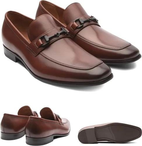 Vista 2 de Dunross & Sons Zapatos para hombre. Zapatos de vestir de cuero, mocasín con punta de cuero. Grayson versátil sin cordones con forro de cuero