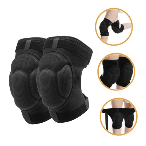 Vista 8 de NOLITOY Rodilleras multiusos, material de esponja, apto para jardinería, baile, deportes, hombres y mujeres, negro, grande