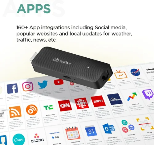 Vista 6 de OptiSigns OptiStick Digital Signage Player - Android-Based 4K UHD HDMI Stick, Quad Core, WiFi/Ethernet, Remote Screen Management