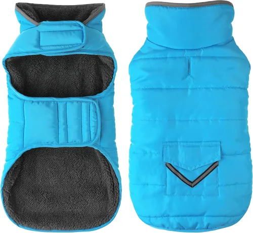 Vista 9 de Petglad - Abrigo de invierno impermeable para perro con bolsillo, chaleco