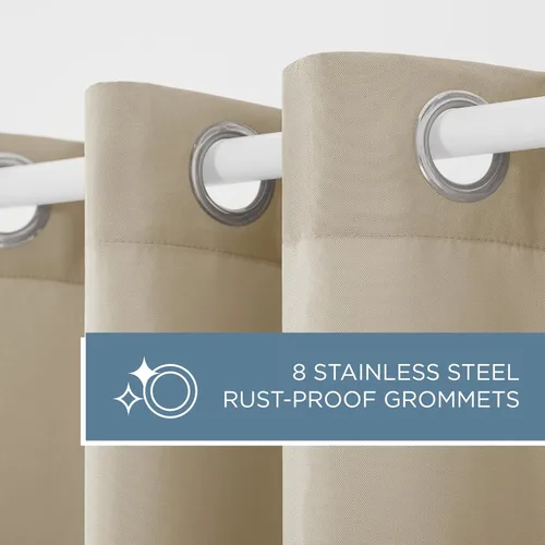 Vista 67 de TOWN & COUNTRY BASICS Cabana Cortinas Sólidas de Peso Pesado para Interiores y Exteriores, Opacidad de Filtrado de Luz con Parte Superior de Ojales
