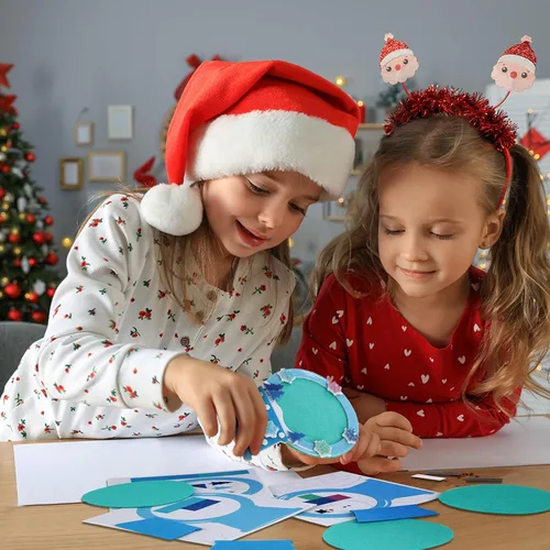 Vista 4 de Soaoo 30 juegos de marcos de fotos de nieve para niños, imán de invierno de Navidad, marcos de fotos DIY, divertidos globos de nieve, copo de nieve