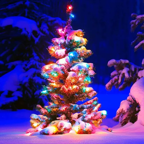 Vista 8 de Cadena de luces de Navidad al aire libre de 19 pies con 70 LED, luces de árbol de Navidad tipo globo con bombillas de cristal perlado, certificadas