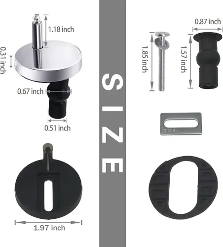 Vista 2 de MUU Kit universal de pernos para asiento de inodoro, tornillos, liberación rápida, fácil de instalar, kit de piezas de repuesto para asiento
