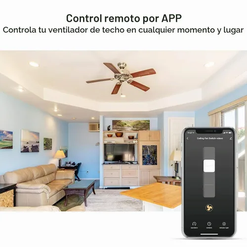 Vista 5 de TREATLIFE Interruptor de ventilador inteligente, interruptor de ventilador de 4 velocidades para ventilador de techo, requiere cable neutro, control