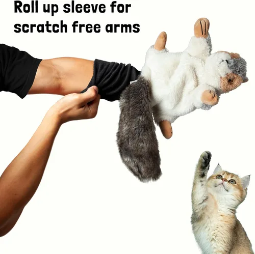 Vista 3 de Milunova Pupr Pals - Marioneta de juguete para perros y gatos con acolchado resistente para un juego interactivo seguro, protección para evitar que