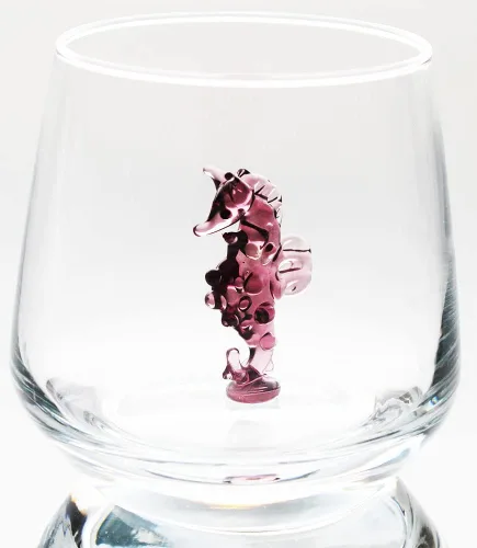 Vista 10 de Taza de vidrio 3D con bonita figura de animal en el interior, figura de cangrejo de vidrio soplado a mano en el interior, vaso sin tallo para vino